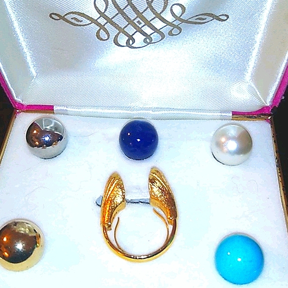 Vintage interchangeable Gold shell ring - Picture 7 of 7